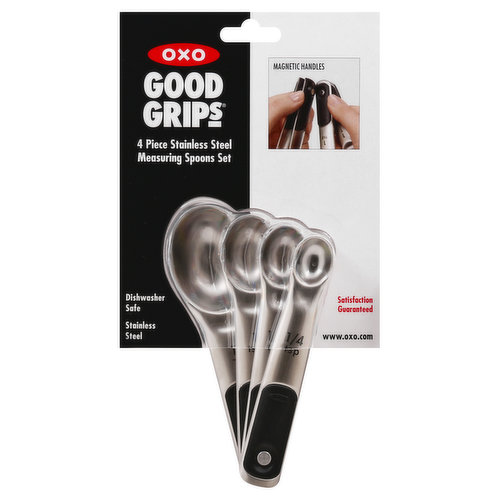 Good Grips Measuring Spoon Set, Stainless Steel, 4 Piece