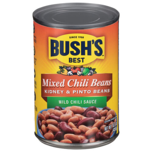 Bush's Best Mixed Chili Beans, Mild Chili Sauce, Kidney & Pinto Beans