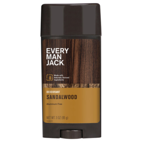 Every Man Jack Deodorant, Sandalwood, Body