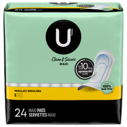 U by Kotex Pads, Maxi, Regular