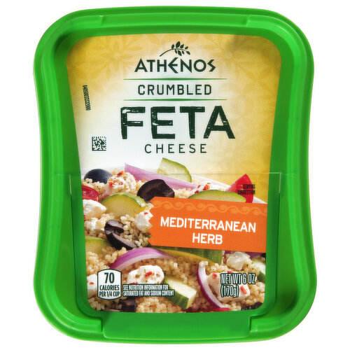70 calories per 1/4 cup. See nutrition information for saturated fat and sodium content. New! Visit athenos.com. Your comments count! 1-800-343-1976.