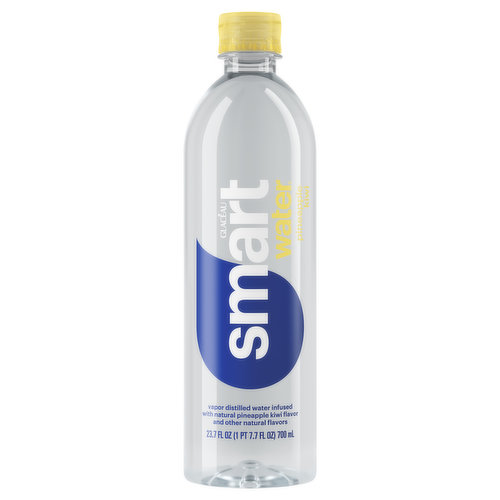 Take your taste buds on a trip to the tropics with new Pineapple Kiwi smartwater. Its the vapor-distilled water you love, now infused with natural fruit flavors. As always, it has added electrolytes for taste and no calories. Each sip of Pineapple Kiwi smartwater is like a sip of spa water, treating you to refreshing hydration thats pure, crisp and deliciously tropical.