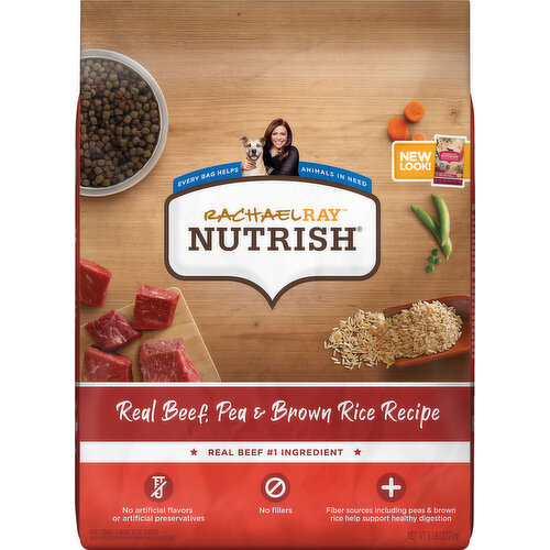 Rachael Ray Nutrish Dog Food, Real Beef, Pea & Brown Rice Recipe, Adult