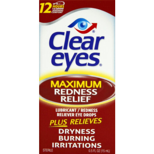 Clear Eyes Eye Drops, Maximum Redness Relief