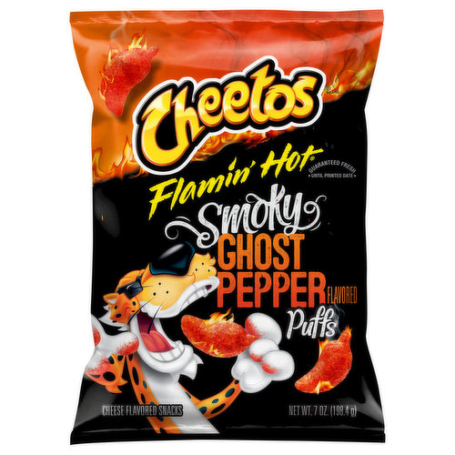 Cheetos Puffs Flamin' Hot Flavored Cheese Flavored Snacks 8 Oz