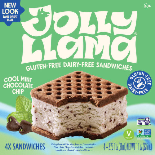Jolly Llama Sandwiches, Cool Mint Chocolate Chip