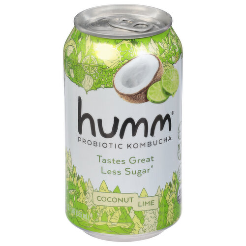 Humm Probiotic Kombucha, Coconut Lime