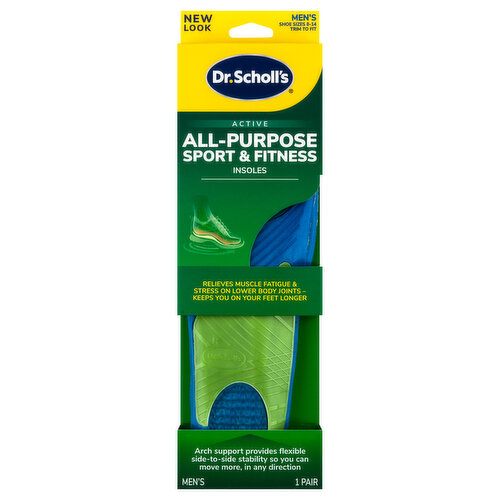 Dr. Scholl's Insoles, All-Purpose Sport & Fitness, Active, Men's, Shoe Sizes 8-14