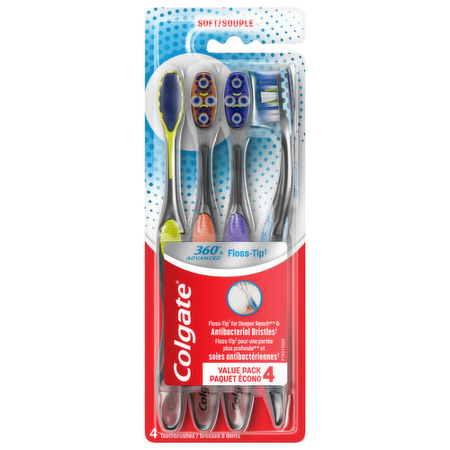 Colgate Toothbrushes, Soft, 4 Value Pack