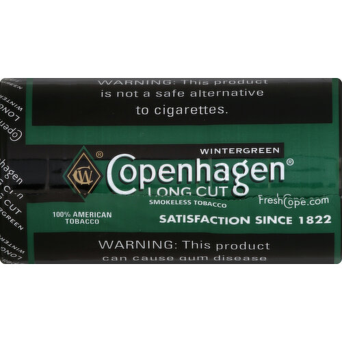 Copenhagen Smokeless Tobacco, Wintergreen, Long Cut