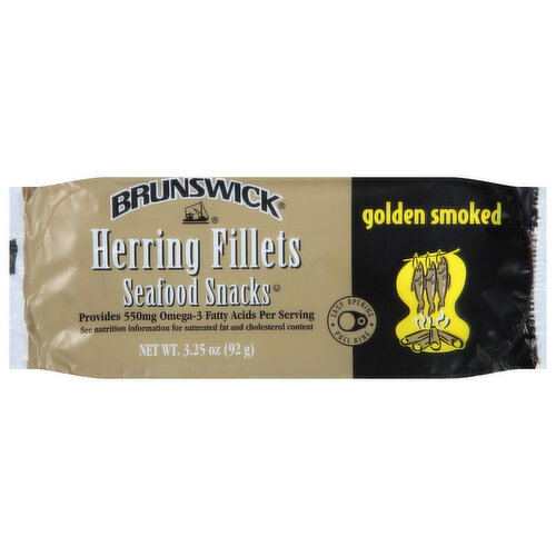 Brunswick Seafood Snacks, Golden Smoked, Herring Fillets