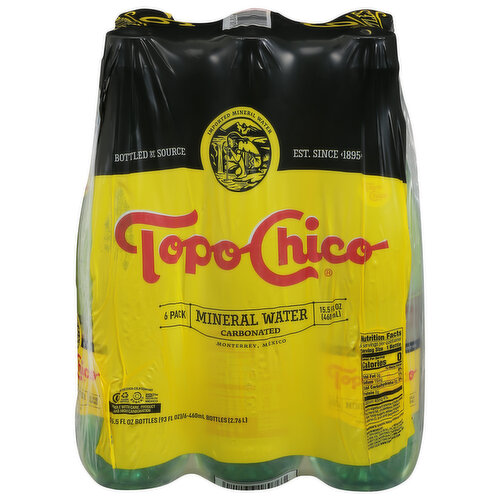 Topo Chico Mineral Water, Carbonated, 6 Pack