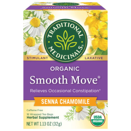 Traditional Medicinals Herbal Supplement, Organic, Senna Chamomile, Tea Bags