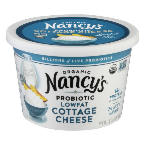 Nancys Cottage Cheese, 2% Milkfat Min, Lowfat, Organic