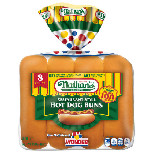 Nathan's Famous Hot Dog Buns, Restaurant Style