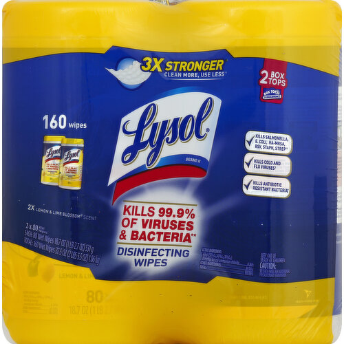 Lysol Disinfecting Wipes, Lemon & Lime Blossom Scent