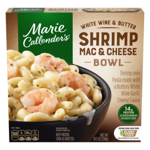 Marie Callender's White Wine and Butter Shrimp Mac & Cheese Bowl Frozen Meal