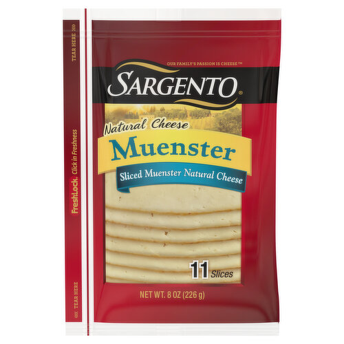 Sargento Cheese, Muenster, Sliced