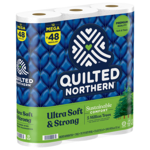 Quilted Northern Bathroom Tissue, Unscented, Mega Rolls, 2-Ply