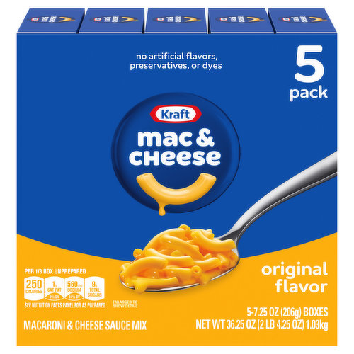 Macaroni & Cheese Dinner, Original Flavor, 5 Pack