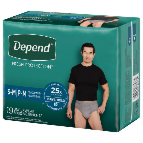 Save on Depend Men's Real Fit Skinguard Incontinence Underwear Maximum S/M  Order Online Delivery