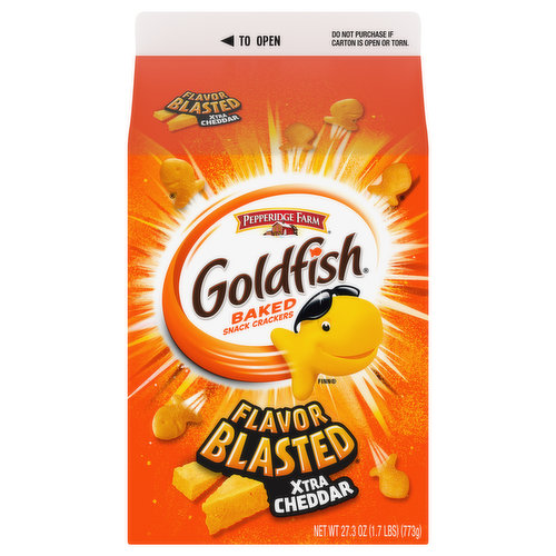 Goldfish Snack Crackers, Xtra Cheddar, Flavor Blasted, Baked