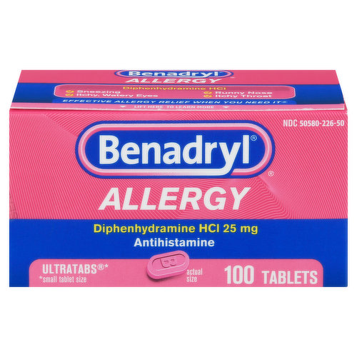 Benadryl Allergy, 25 mg, Ultratabs