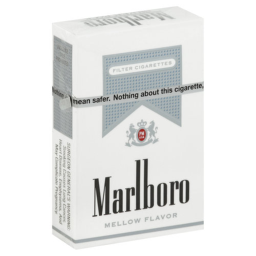 Marlboro Filter Cigarettes, Silver Pack, Mellow Flavor, Cigarettes