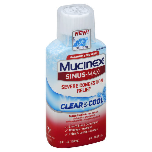 Mucinex Severe Congestion Relief, Clear & Cool