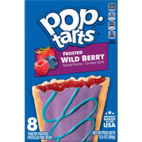 Pop-Tarts Toaster Pastries, Wild Berry, Frosted, 8 Pack