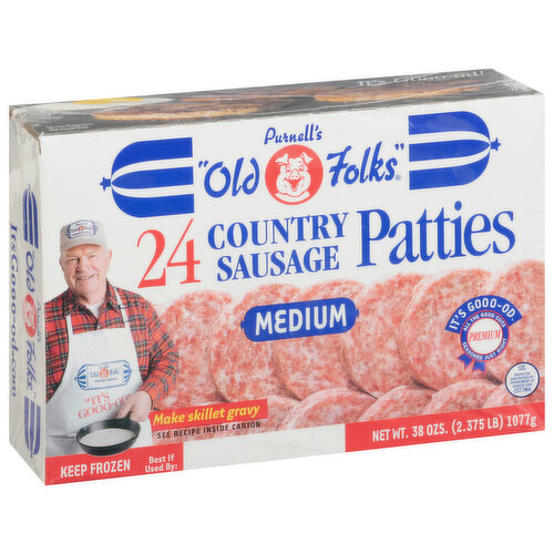 Purnell's Old Folks Patties, Country Sausage, Medium