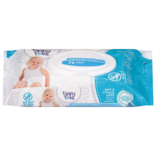 Tippy Toes Wipes, Fragrance Free