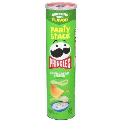 Pringles Potato Crisps, Sour Cream & Onion Flavored, Party Stack