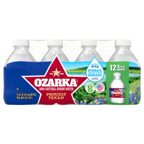 Ozarka Spring Water, 100% Natural, Minis