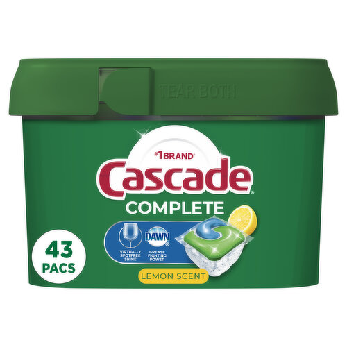 Cascade Complete Pods, ActionPacs Dishwasher Detergent, Lemon