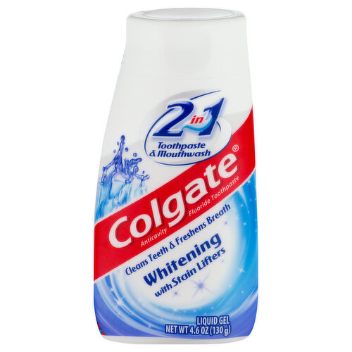 Toothpaste & Mouthwash, 2 in 1, Whitening with Stain Lifters, Liquid Gel
