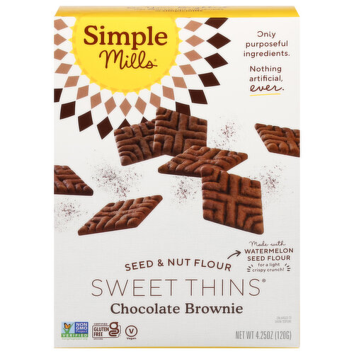 Simple Mills Sweet Thins, Seed & Nut Flour, Chocolate Brownie