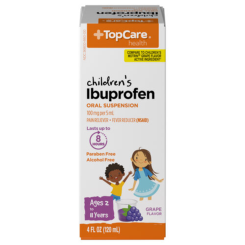 TopCare Ibuprofen, 100 mg, Grape Flavor, Children's