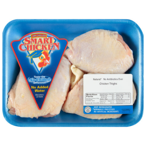 Thank you. Prepackaged for your convenience. Air chilled. Taste the air-chilled difference. No added water. See story on back. Smart Chicken was founded in 1998 with a vision to produce natural (minimum processed, no artificial ingredients) fresh poultry, distinctly – a higher degree of fresh chicken. We introduced air-chill technology to the United States, replacing the standard immersion/absorption method of chilling poultry. In addition to minimizing the use of water during processing, air-chilling allows us to guarantee that no water is ever added to our chicken, providing a more wholesome and satisfying dining experience. We believe it is important for you to know our chickens are raised and processed the right way, from egg to shelf. Our chickens are fed only the finest grain, produced in America’s heartland, are never given antibiotics or hormones (Federal regulations do not permit the use of hormones in poultry). Nor fed animal by-products. We pioneered the utilization of controlled atmosphere stunning in the United States so that our birds are handled with care in every aspect of production, from our spacious, free roam farms o our production facility and beyond. Our combination of humane treatment, sustainable practices and state-of-the-art facilities guarantee you a true, premium product. Our vegetable grain-fed birds are not fed animal by-products, and are raised without antibiotics. Raised without antibiotics, not fed animal by-products.