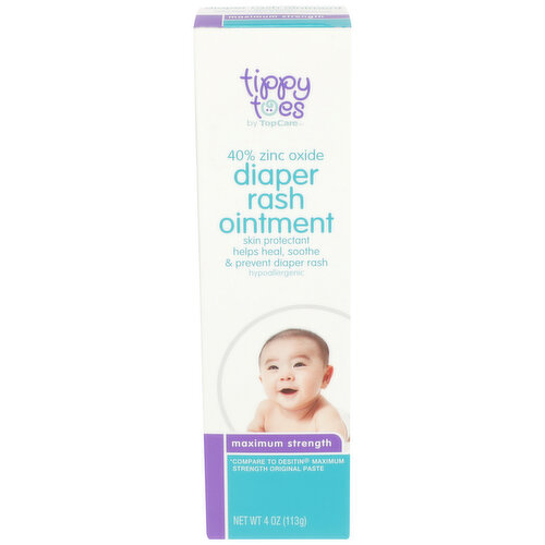 Tippy Toes Maximum Strength Diaper Rash Zinc Oxide 40% Ointment