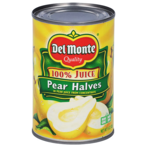 Del Monte Pear Halves, 100% Juice