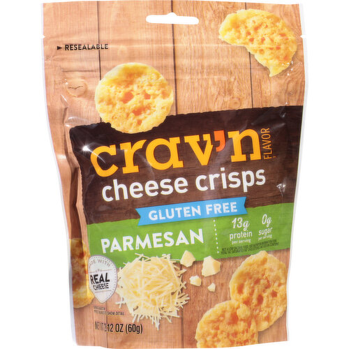 Crav'n Flavor Cheese Crisps, Gluten Free, Parmesan