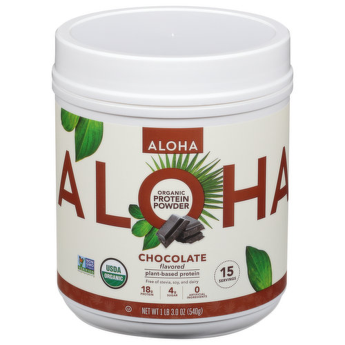 Aloha Protein Powder, Organic, Chocolate Flavored