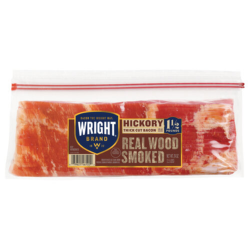 Wright Bacon, Hickory, Real Wood Smoked, Thick Cut