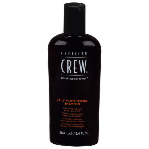 Official supplier to men. Moisturizing shampoo for all types of hair. Formulated with a blend of mild surfactants and natural extracts to clean all types of hair leaving a long lasting, non-greasy moisturizing effect you can feel.