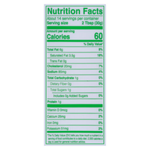 Cacique, Crema Mexicana Agria Sour Cream Nutrition Facts - Eat