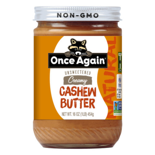 Once Again Cashew Butter, Creamy, Unsweetened, Natural