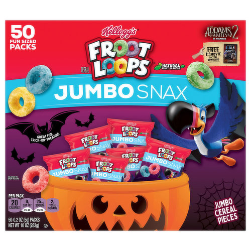 Froot Loops Cereal, Natural Fruit Flavors, Jumbo Snax