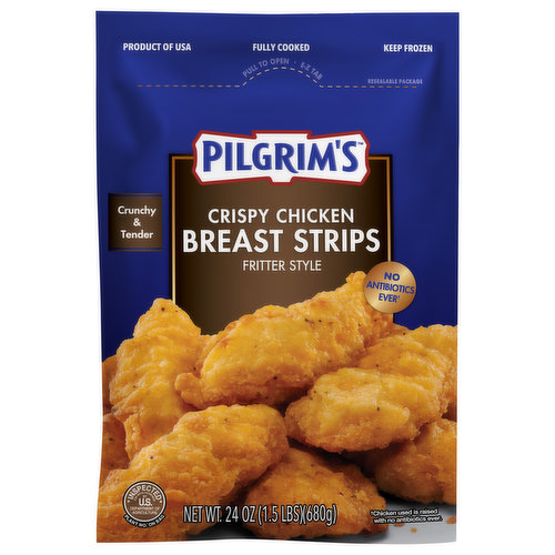 Pilgrim's Crispy Chicken Breast Strips, Fritter Style