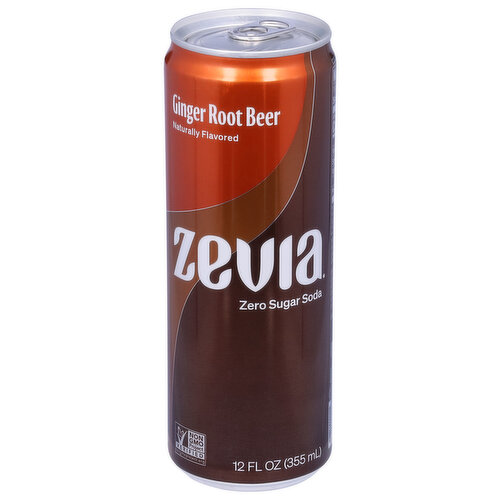 Zevia Soda, Zero Sugar, Ginger Root Beer